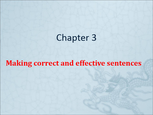 Chapter three making correct and effective sentences
