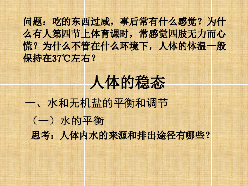 高中生物人体水和无机盐调节课件