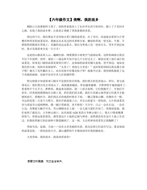 【六年级作文】美啊,我的故乡