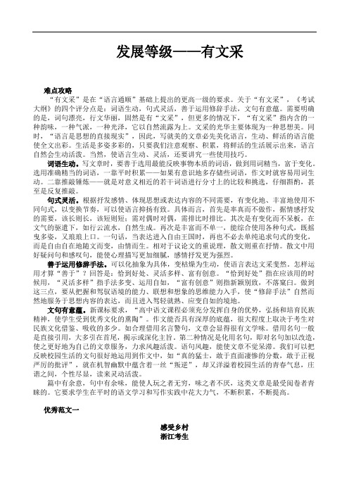 高考作文发展等级——有文采 doc
