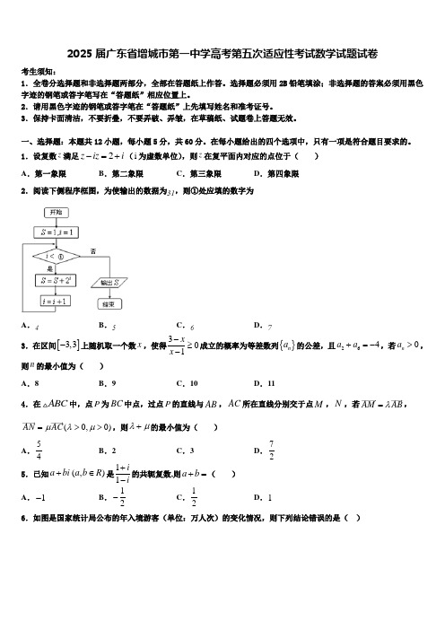 2025届广东省增城市第一中学高考第五次适应性考试数学试题试卷