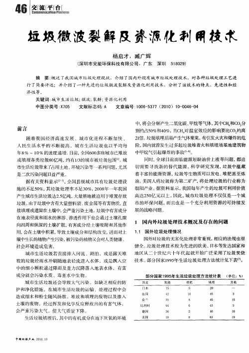垃圾微波裂解及资源化利用技术