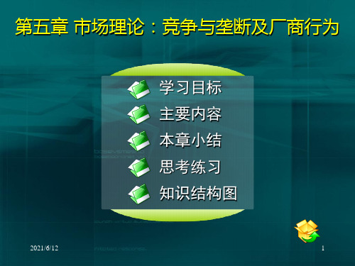 市场理论：竞争与垄断及厂商行为