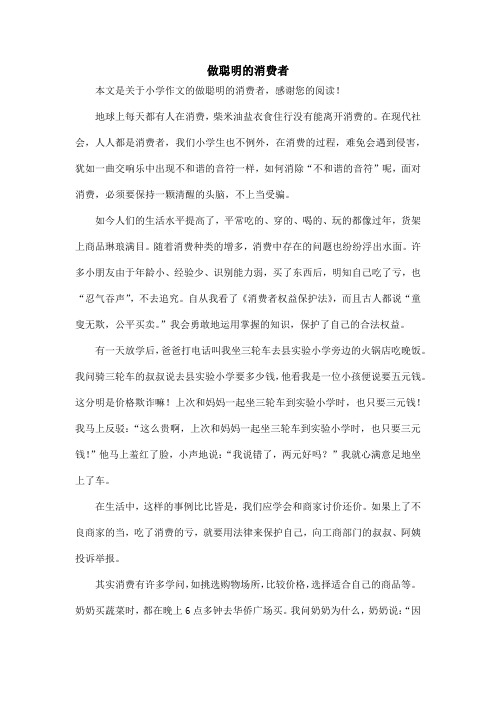 做聪明的消费者_小学作文