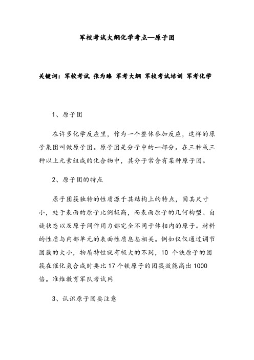 军校考试大纲化学考点—原子团
