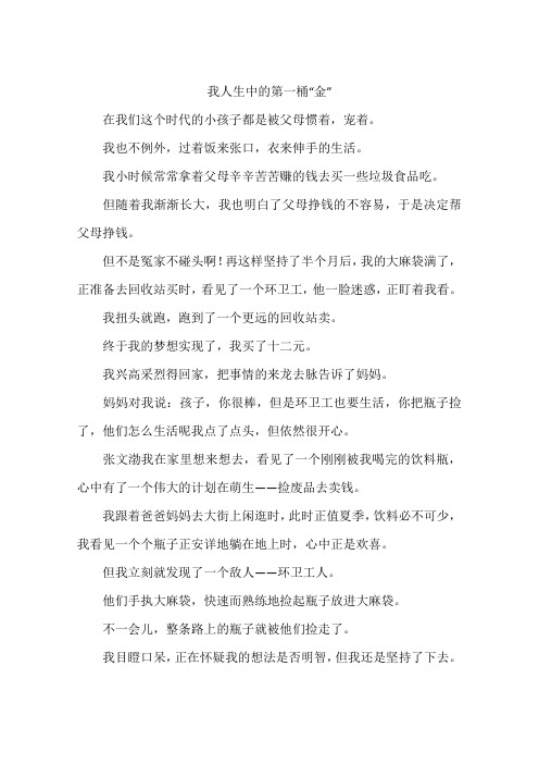我人生中的第一桶金-作文