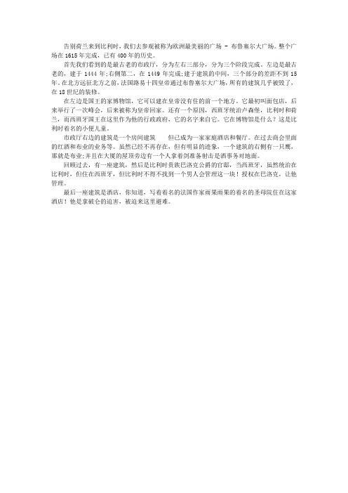 游比利时布鲁塞尔大广场