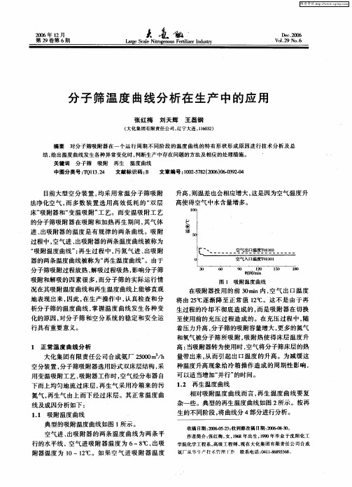 分子筛温度曲线分析在生产中的应用