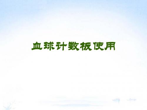 血球计数板使用(好)
