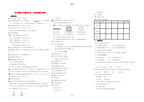 八年级物理下册 第六章 力和机械复习资料 沪粤版