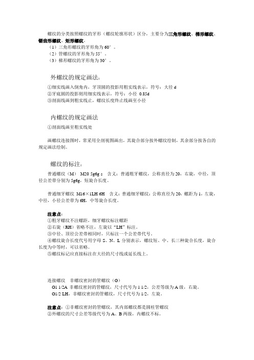 螺纹分类及画法
