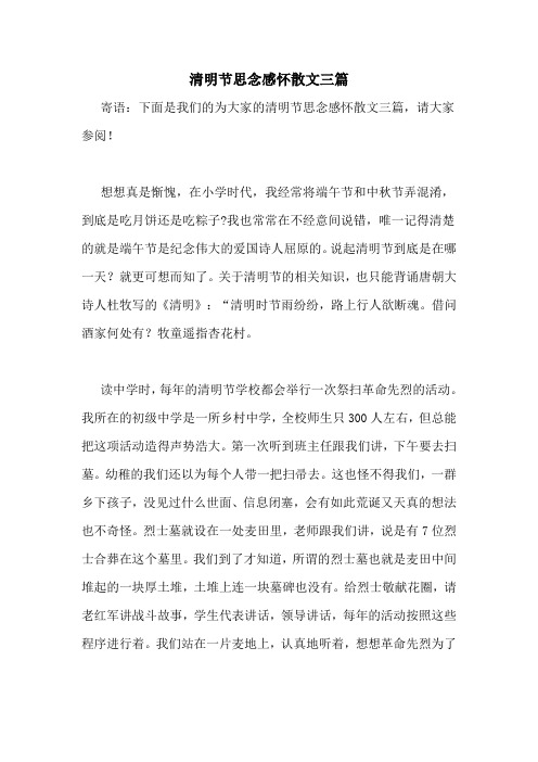 清明节思念感怀散文三篇