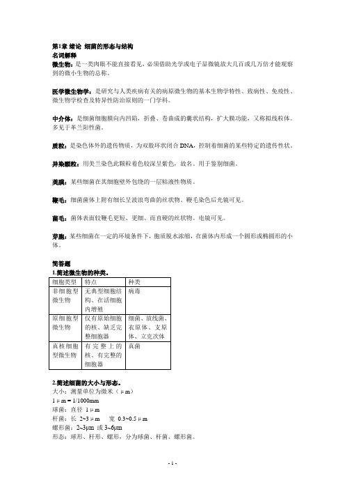 医学微生物学复习要点、重点
