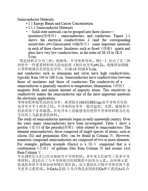 广工电材微电子专业英语翻译译文(考试重点)