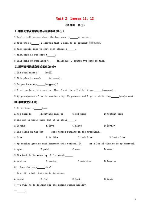七年级英语下册 Unit 2 It’s Show Time!Lesson 1112