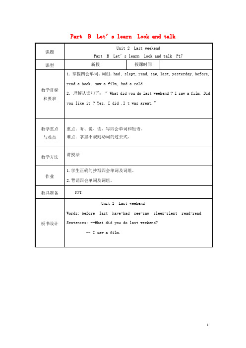 南明区实验小学六年级英语下册Unit2LastweekendPartBLet’slearnLook