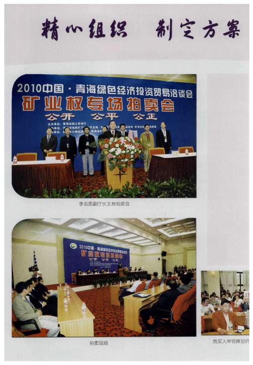 精心组织 制定方案 周密安排 认真实施——2010年“青洽会”矿业权拍卖纪实