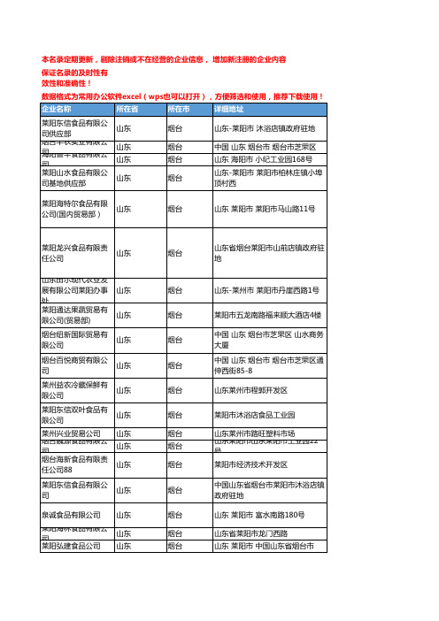 2020新版山东烟台冷冻蔬菜企业公司名录名单黄页联系方式大全108家