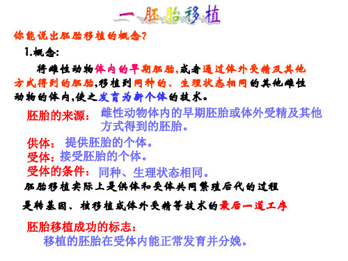 高中生物复习胚胎移植
