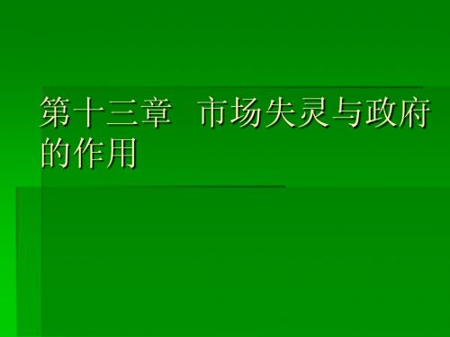 市场失灵与政府的作用