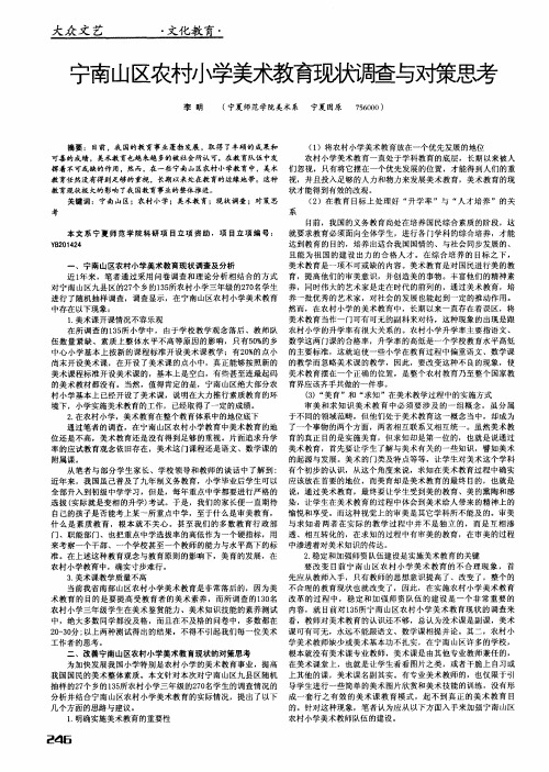 宁南山区农村小学美术教育现状调查与对策思考