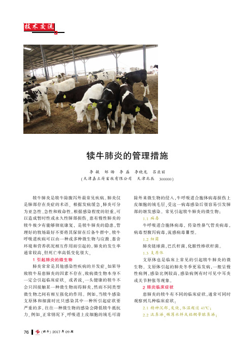 犊牛肺炎的管理措施