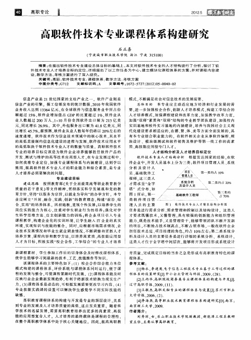 高职软件技术专业课程体系构建研究