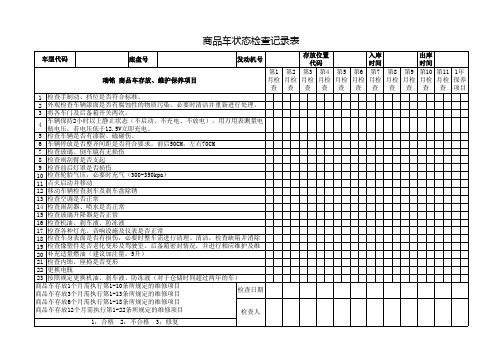 商品车状态检查记录表