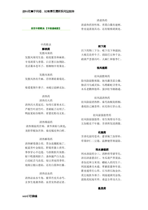 实用中药歌诀教学文案
