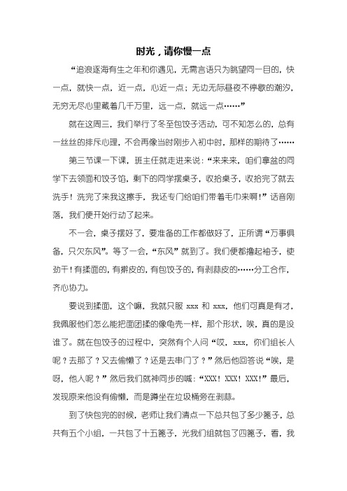 初三作文：时光,请你慢一点作文800字