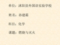 初中化学鲁教版九年级上册第一节 燃烧与灭火