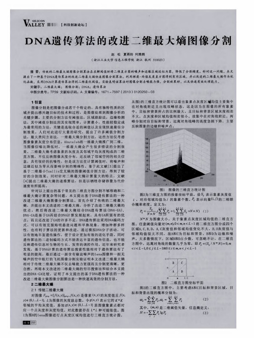 DNA遗传算法的改进二维最大熵图像分割