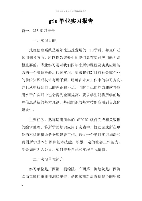 gis毕业实习报告