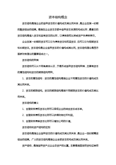 资本结构概念
