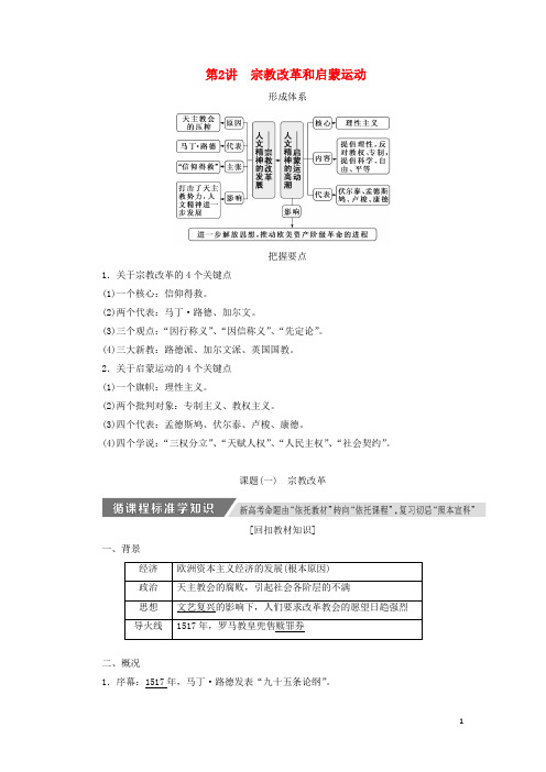 2020版高考历史一轮复习第十二单元第2讲宗教改革和启蒙运动讲义(含解析)新人教版必修3