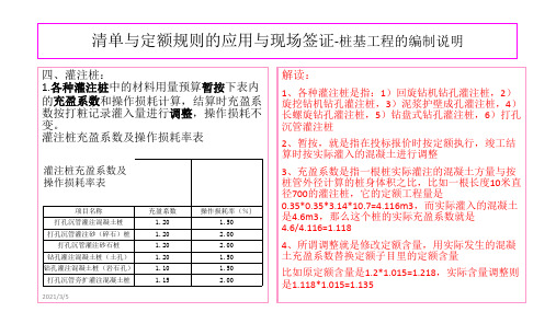 清单定额规则讲义8桩基础编制说明解读二