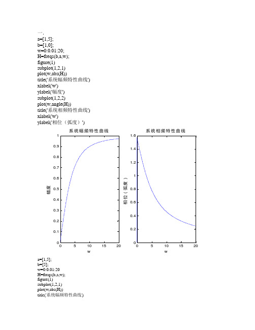 连续系统频域响应特性分析及系统函数极零点分布特性