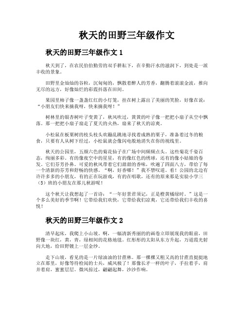秋天的田野三年级作文