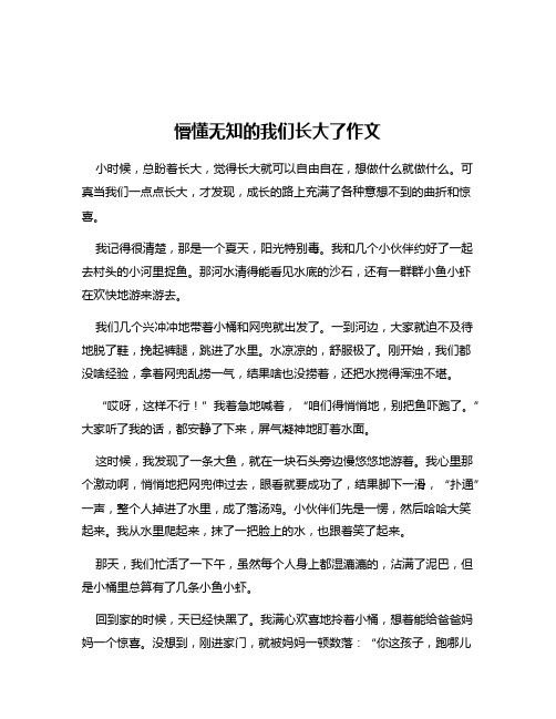 懵懂无知的我们长大了作文