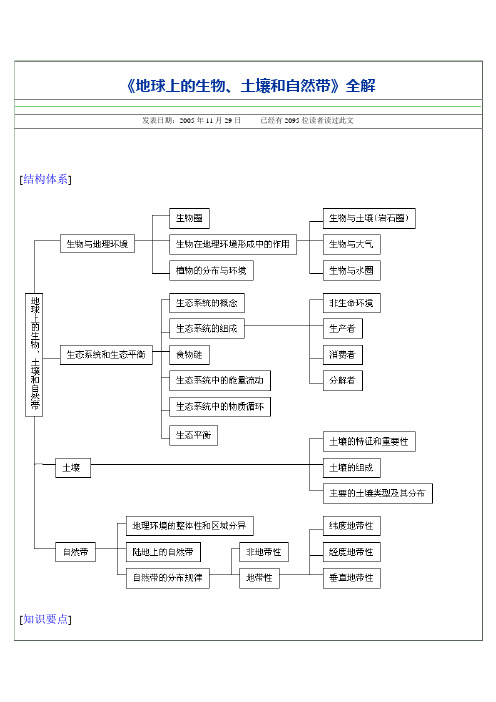 《地球上的生物土壤和自然带》全解.