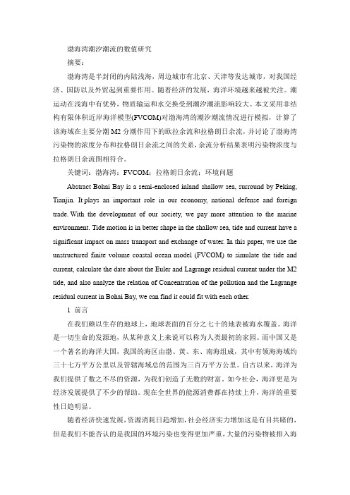 信息技术渤海湾潮汐潮流的数值研究