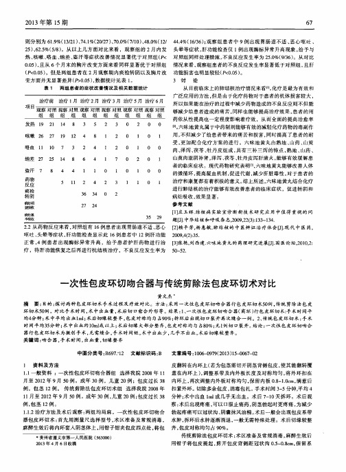 一次性包皮环切吻合器与传统剪除法包皮环切术对比