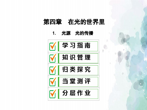 教科版物理八年级上册-教科版八上课件：4.1光源  光的传播