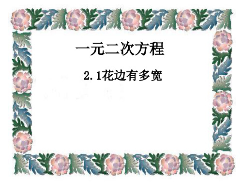 《花边有多宽》一元二次方程PPT课件2【优秀课件推荐】
