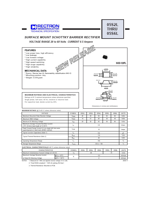 05s2l-05s6l.pdf 表面贴装肖特基势垒二极管数据表说明书