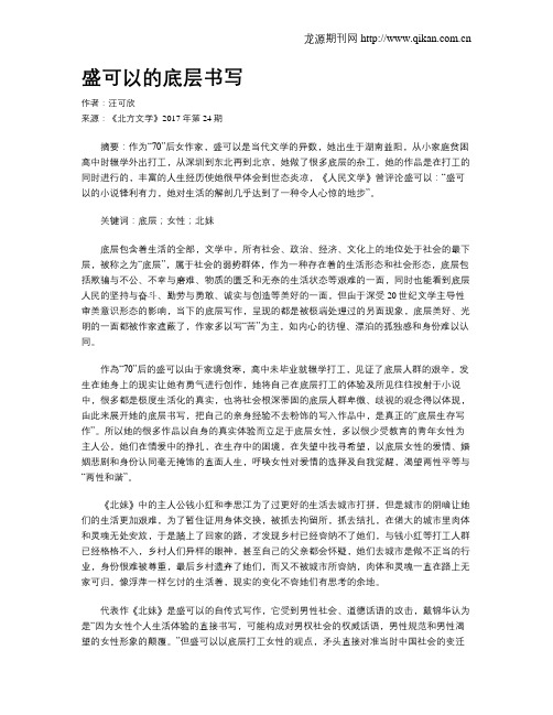 盛可以的底层书写