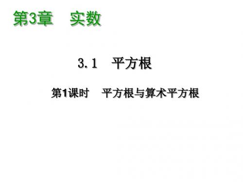 湘教版数学八年级上册 第3章  实数  3.1  平方根 教学设计课件 (共19张PPT)