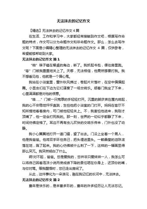 【精选】无法抹去的记忆作文4篇
