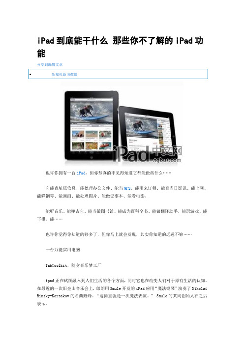 iPad到底能干什么