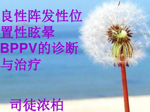 BPPV眩晕综合症(耳石症)